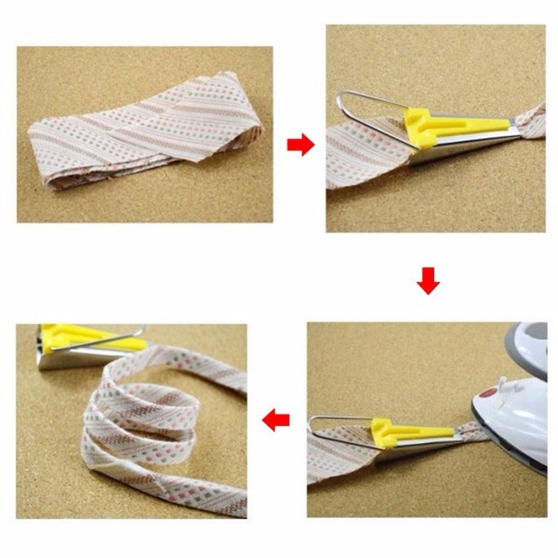 ThreadNanny Bias Tape Maker Tool Set with Tape Binding Presser Foot for Patchwork Includes 4 Sizes 6mm/12mm/18mm/25mm - Image 1